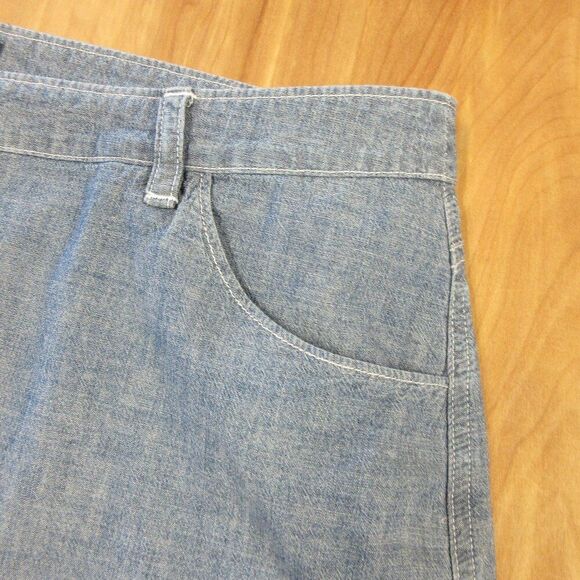 TOMMY BAHAMA DENIM Chambray Mini Skirt Womens Sz 14 Blue Jean Short Cotton Skirt - Picture 4 of 13